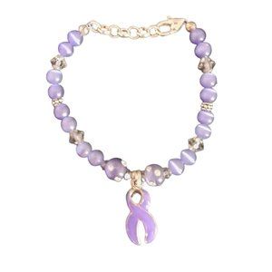 Purple Awareness Ribbon Bracelet #03